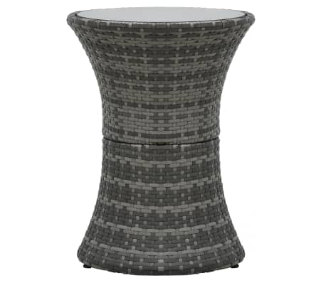 vidaXL Hagesidebord trommeformet grå polyrotting