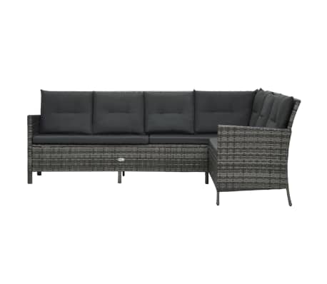 vidaXL Salon de jardin 3 pcs avec coussins R&eacute;sine tress&eacute;e Gris