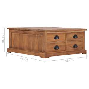 Konferenční stolek 68 x 68 x 30 cm masivní teakové dřevo - obrázek 7