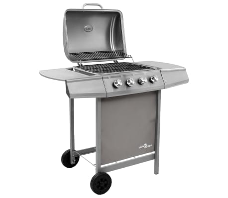 vidaXL Barbecue gril à gaz avec 4 brûleurs Argenté