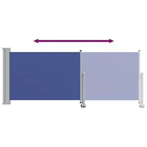 Zatahovací boční markýza / zástěna na terasu 100 x 300 cm modrá - obrázek 8