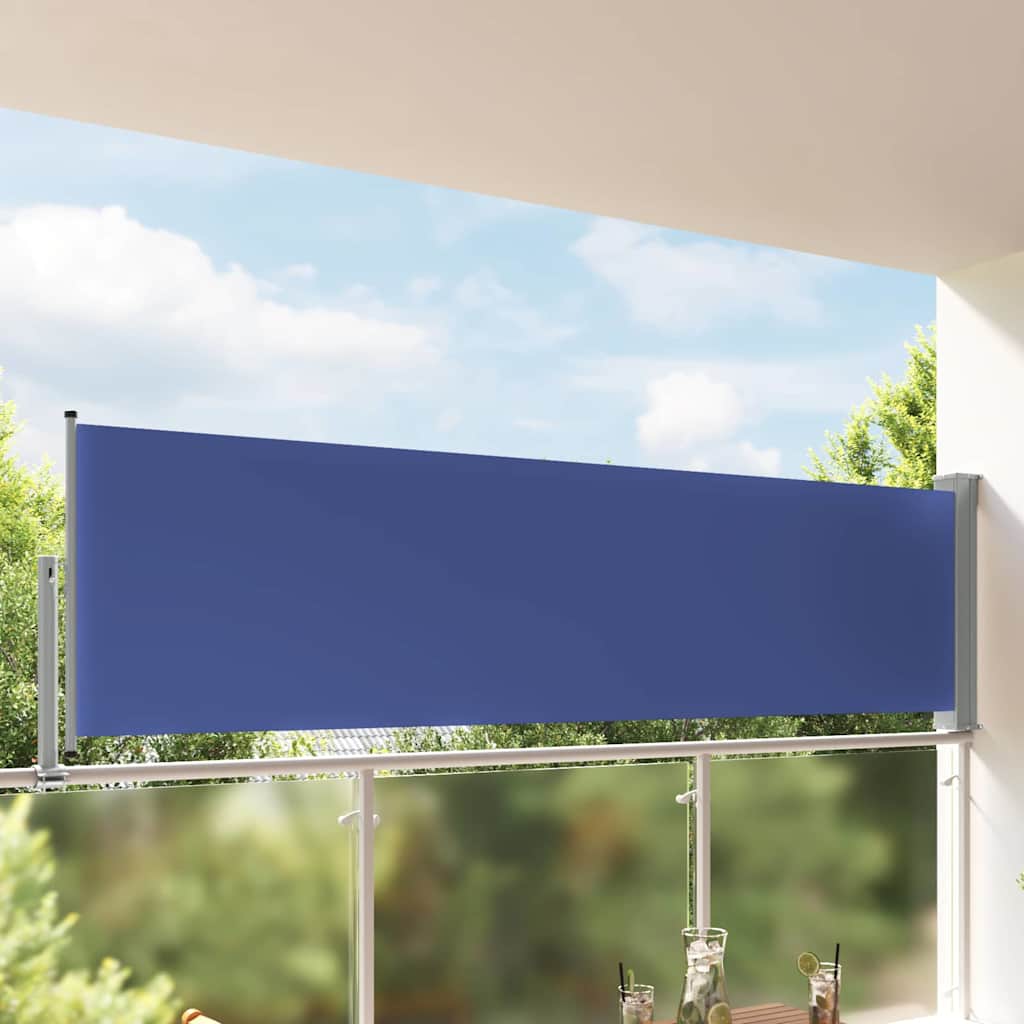 vidaXL Copertina laterala retractabila terasa, albastru, 100x300 cm