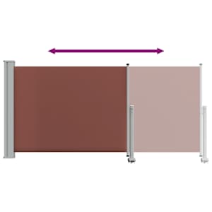 Zatahovací boční markýza / zástěna na terasu 120 x 300 cm hnědá - obrázek 9