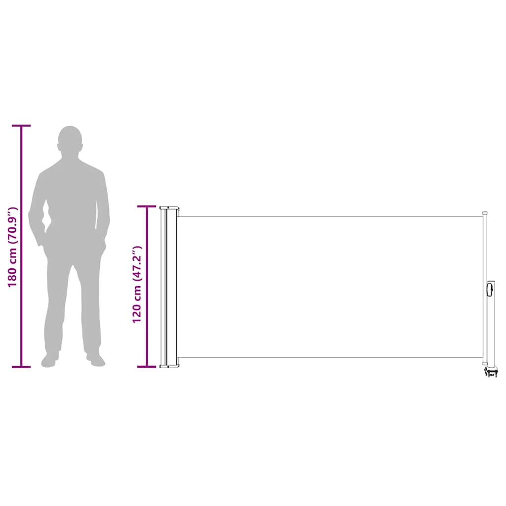 izvelkama sānu markīze, 120x300 cm, zila