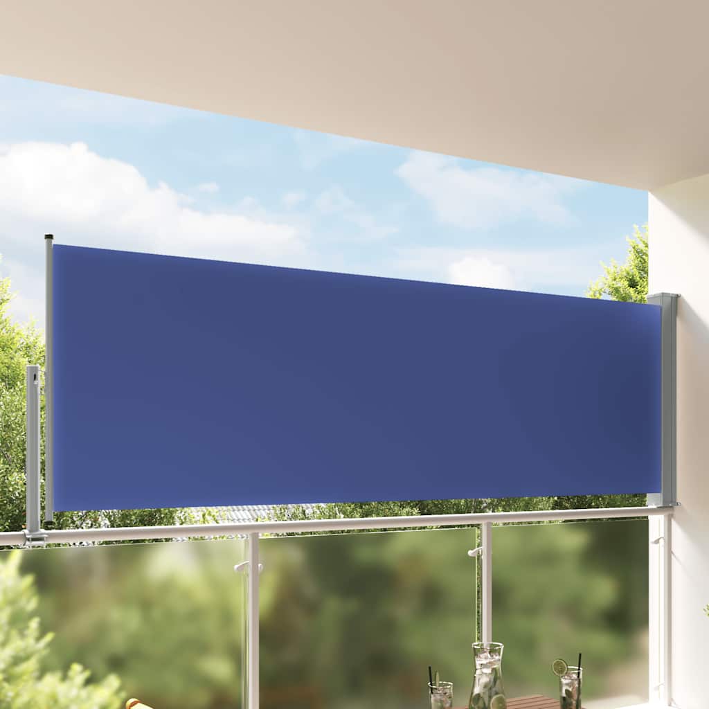 vidaXL Ausziehbare Seitenmarkise 120x300 cm Blau