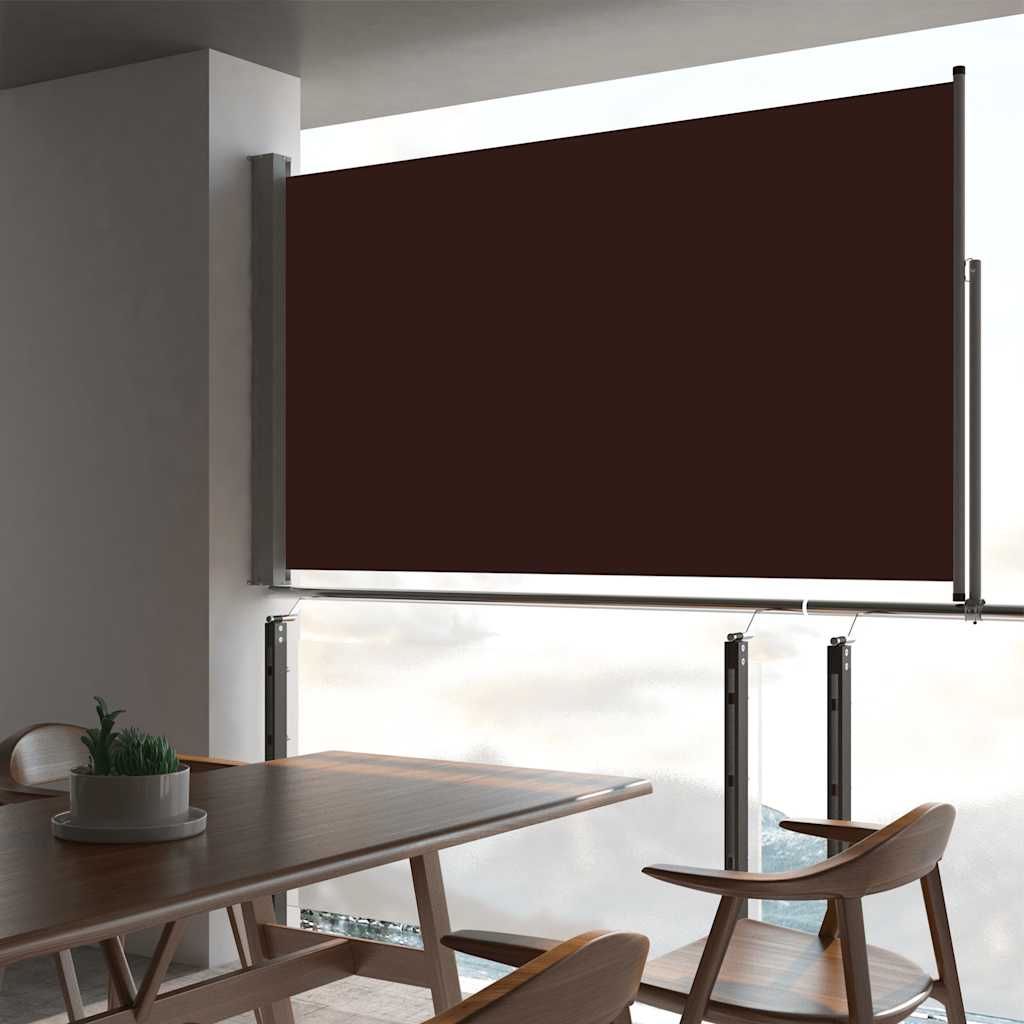 vida XL Ausziehbare Seitenmarkise 140 x 300 cm Braun