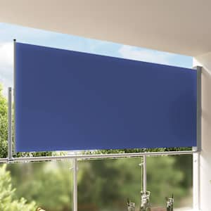 Zatahovací boční markýza / zástěna na terasu 160 x 300 cm modrá - obrázek 1