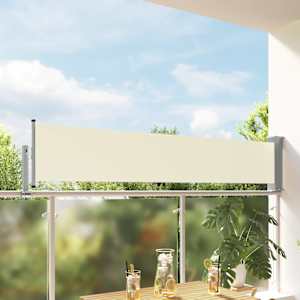 Zložljiva stranska tenda za teraso 60x300 cm krem