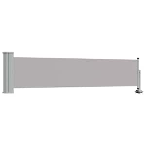 Zatahovací boční markýza / zástěna na terasu 60 x 300 cm šedá - obrázek 2