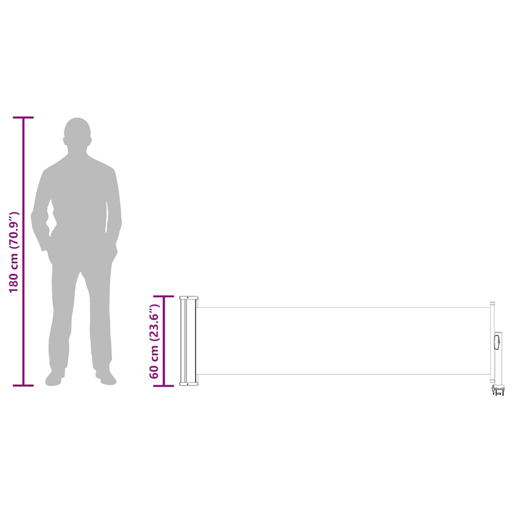 Zložljiva stranska tenda za teraso 60x300 cm modra - slika 13
