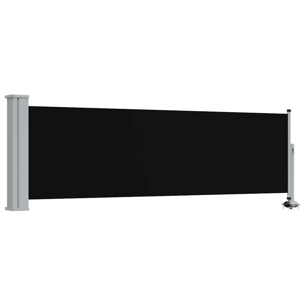 vidaXL Zatahovací boční markýza / zástěna na terasu 80 x 300 cm černá