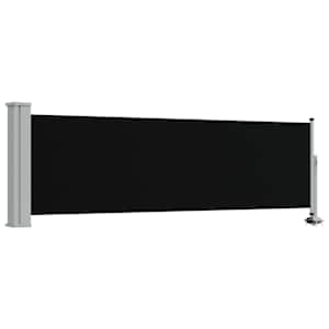 Zatahovací boční markýza / zástěna na terasu 80 x 300 cm černá - obrázek 2
