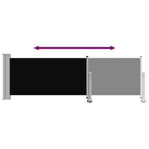 Zatahovací boční markýza / zástěna na terasu 80 x 300 cm černá - obrázek 7