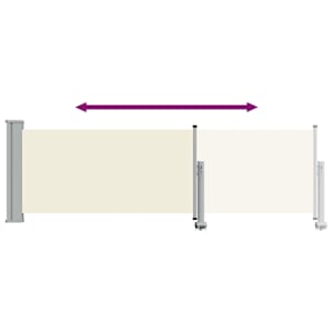 Zatahovací boční markýza / zástěna na terasu 80x300 cm krémová - obrázek 7
