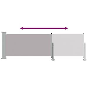 Zatahovací boční markýza / zástěna na terasu 80 x 300 cm šedá - obrázek 7