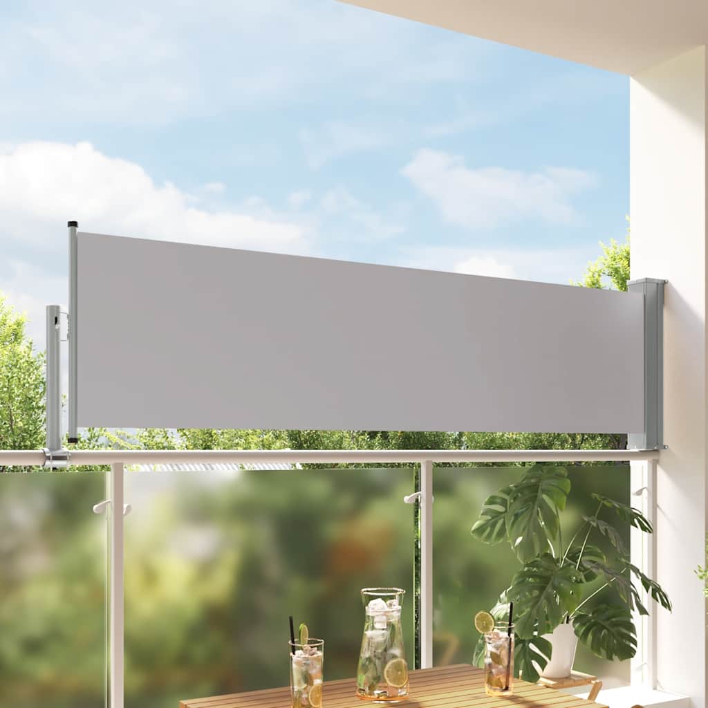 vidaXL Ausziehbare Seitenmarkise 80×300 cm Grau
