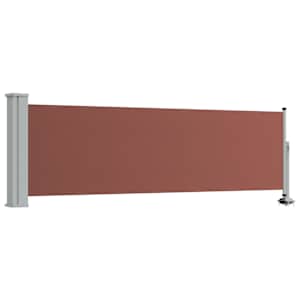 Zatahovací boční markýza / zástěna na terasu 80 x 300 cm hnědá - obrázek 2