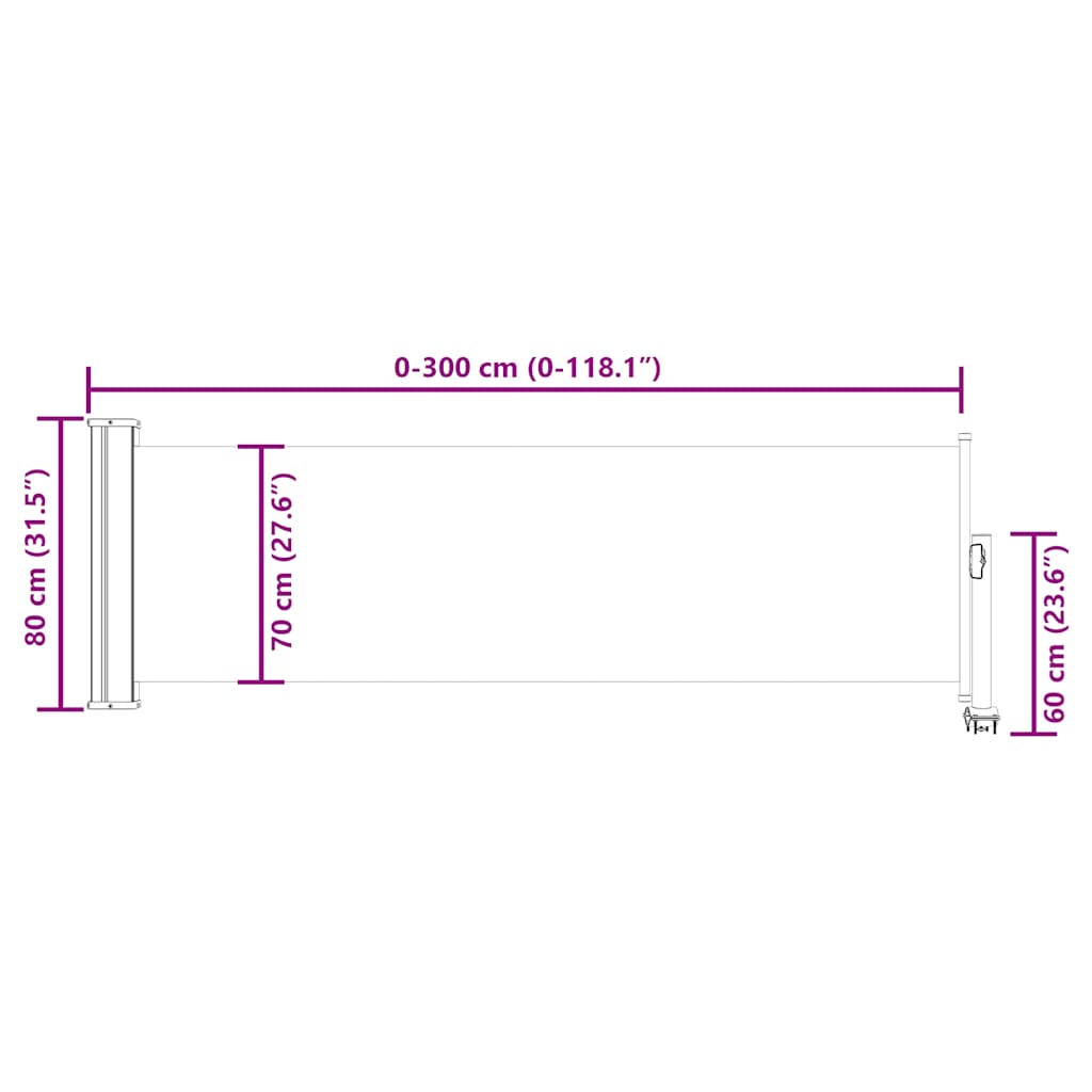 Tuinscherm uittrekbaar 80x300 cm blauw image 11