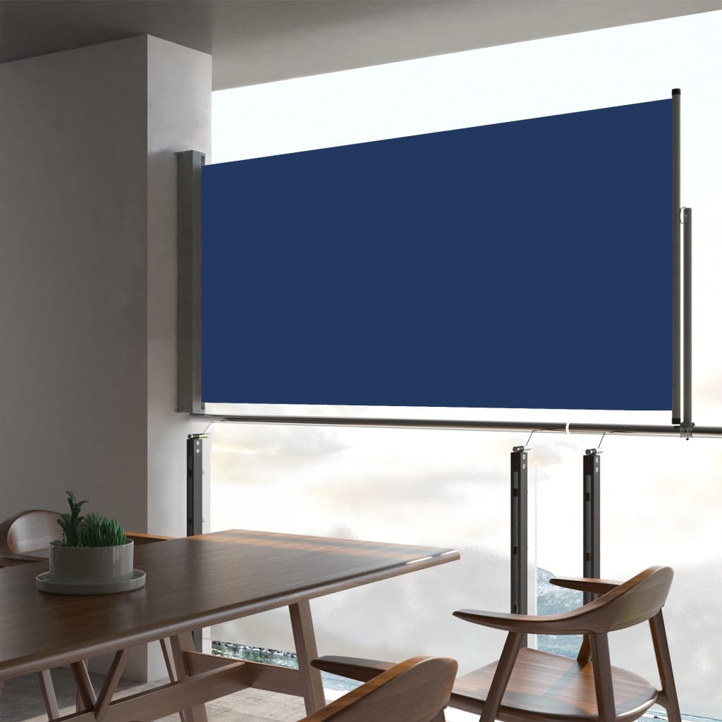 vidaXL Copertină laterală retractabilă de terasă, albastru, 80x300 cm