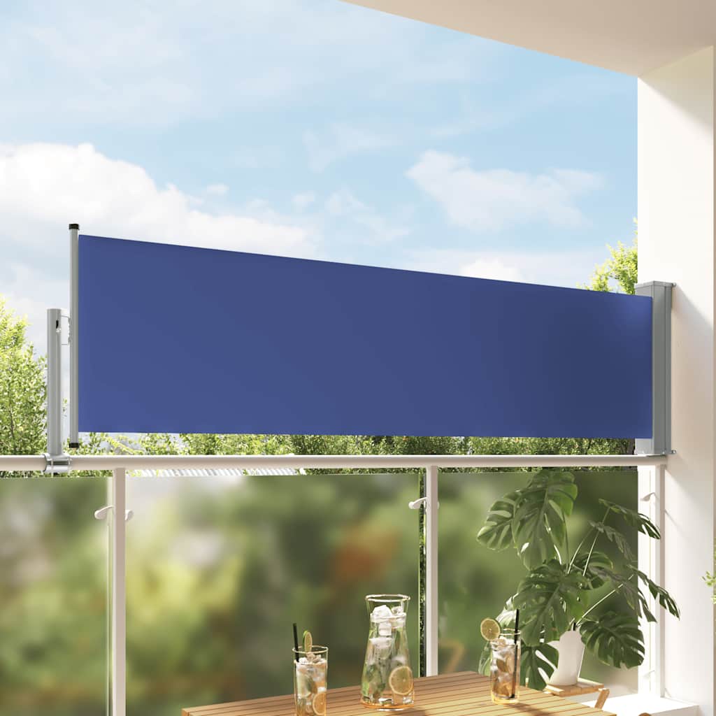 vidaXL Ausziehbare Seitenmarkise 80×300 cm Blau