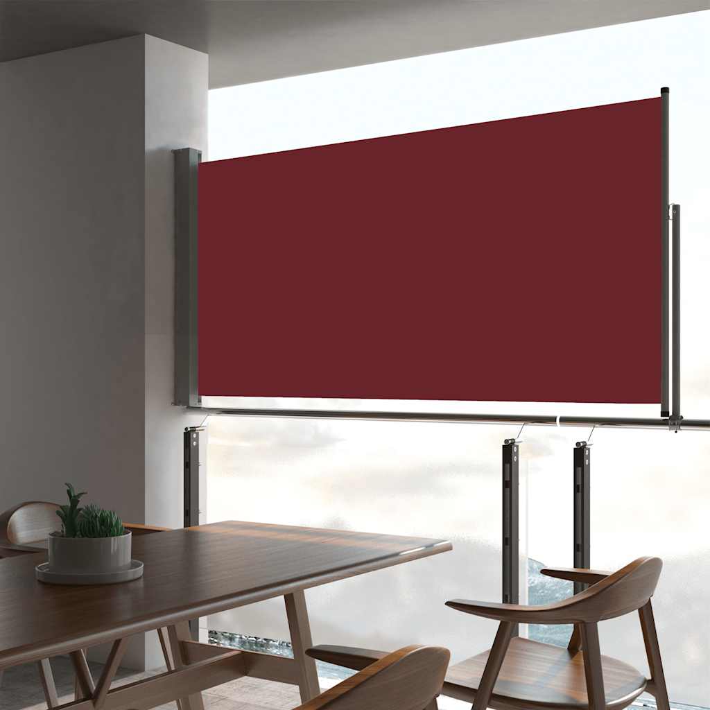 Uttrekkbar sidemarkise 80x300 cm rød