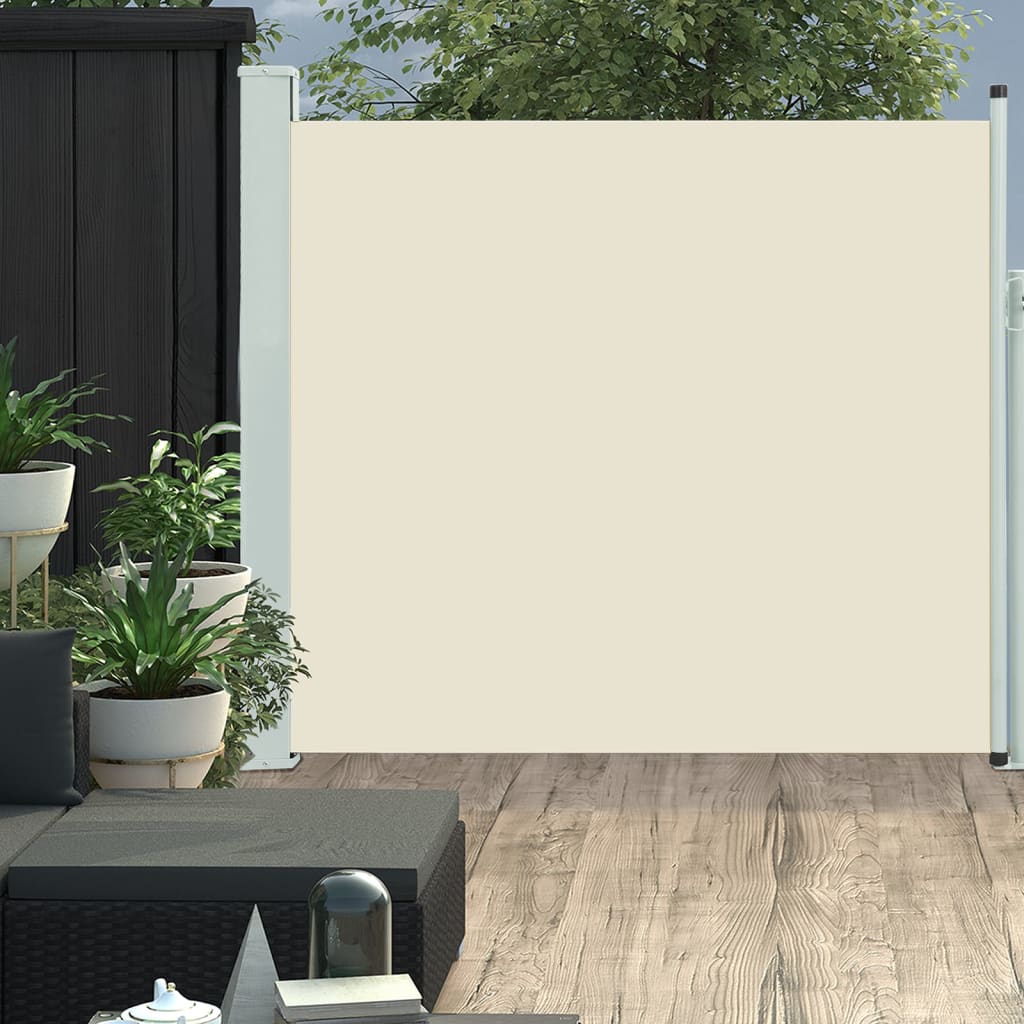 vidaXL Ausziehbare Seitenmarkise 170×300 cm Creme