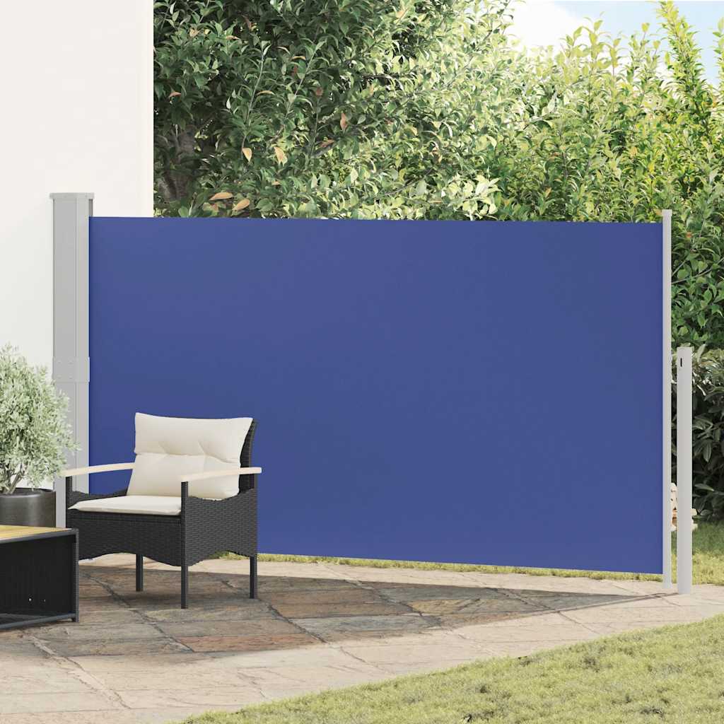 vidaXL Sisäänvedettävä terassin sivumarkiisi 170x300 cm sininen