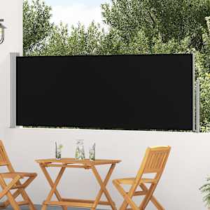 Zatahovací boční markýza / zástěna na terasu 100 x 300 cm černá - obrázek 1