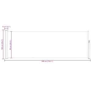 Zatahovací boční markýza/zástěna na terasu 100 x 300 cm krémová - obrázek 12