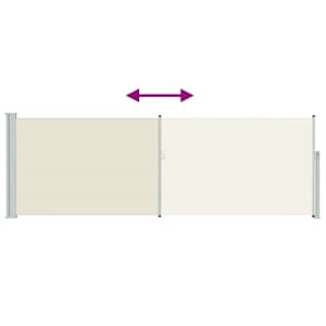 Zatahovací boční markýza/zástěna na terasu 100 x 300 cm krémová - obrázek 7