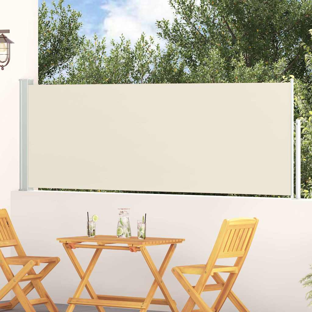 vidaXL Sisäänvedettävä terassin sivumarkiisi 100x300 cm kerma