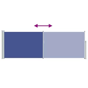 Zatahovací boční markýza / zástěna na terasu 100 x 300 cm modrá - obrázek 7