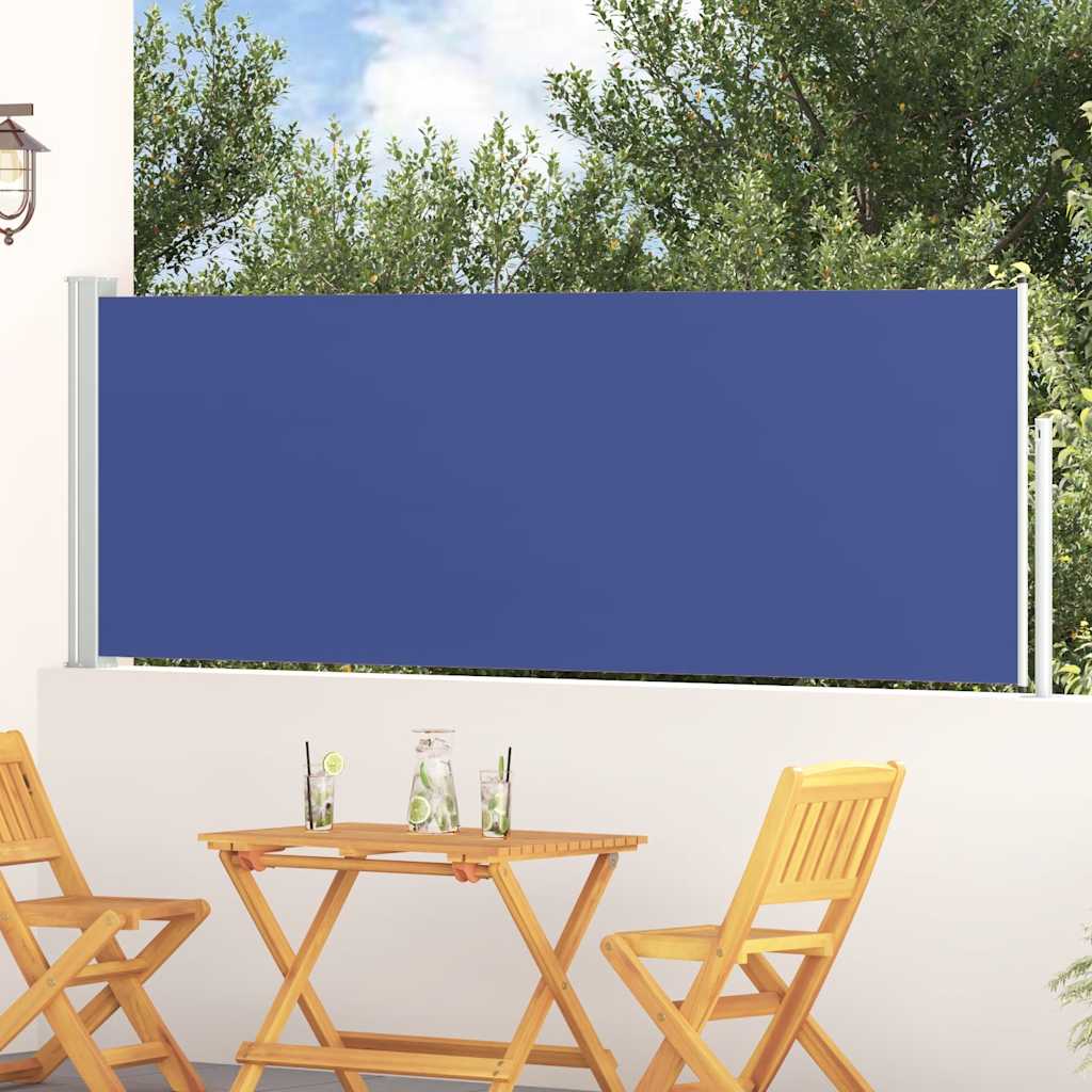 vidaXL Copertina laterala retractabila terasa, albastru, 100x300 cm