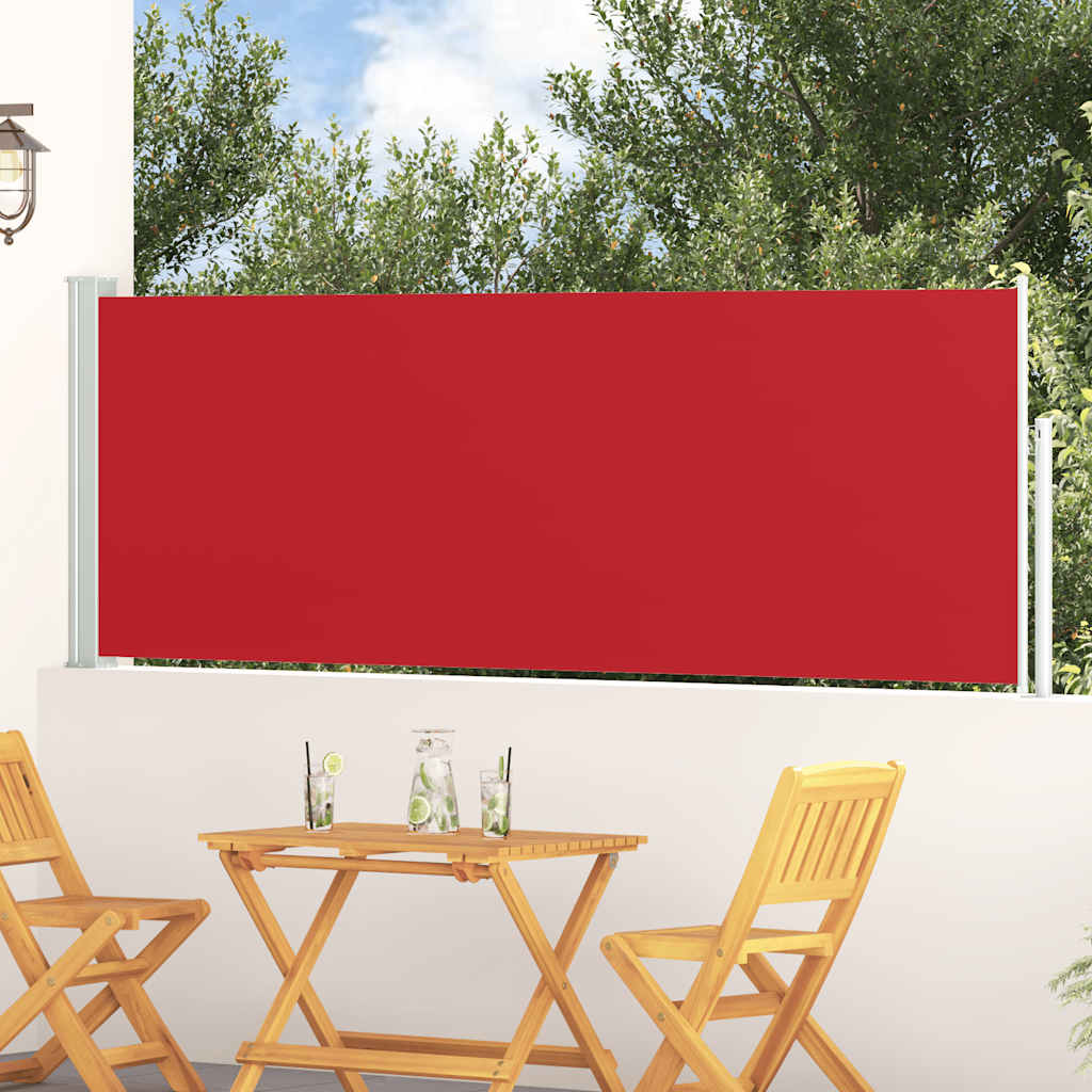 vidaXL Sisäänvedettävä terassin sivumarkiisi 100x300 cm punainen