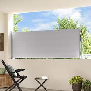 Zatahovací boční markýza/zástěna na terasu 100 x 300 cm šedá - obrázek 3