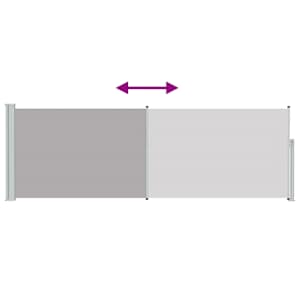 Zatahovací boční markýza/zástěna na terasu 100 x 300 cm šedá - obrázek 7