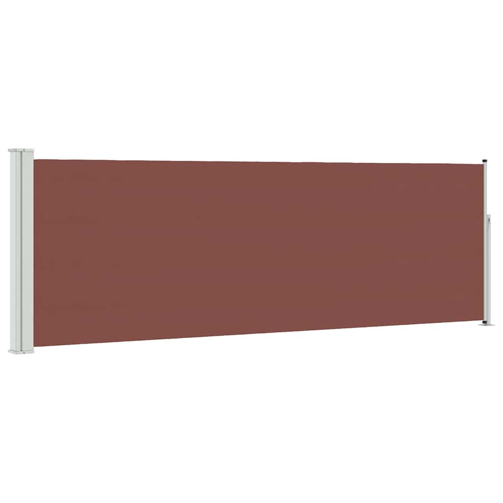 vidaXL Zatahovací boční markýza / zástěna na terasu 100 x 314 cm hnědá