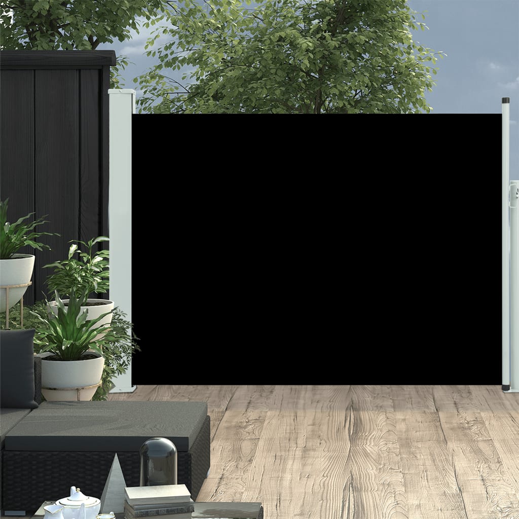 vidaXL Ausziehbare Seitenmarkise 100×500 cm Schwarz