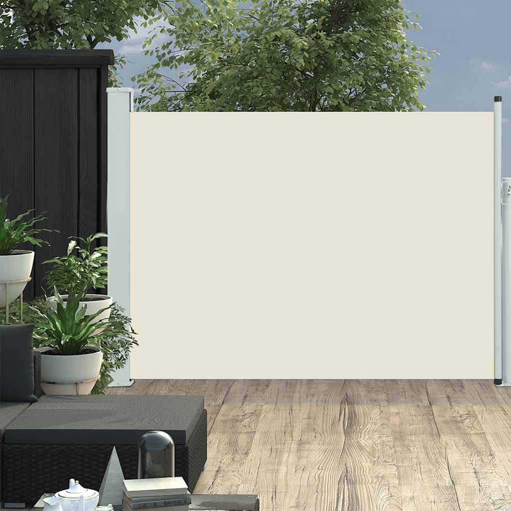 vida XL Ausziehbare Seitenmarkise 100×500 cm Creme