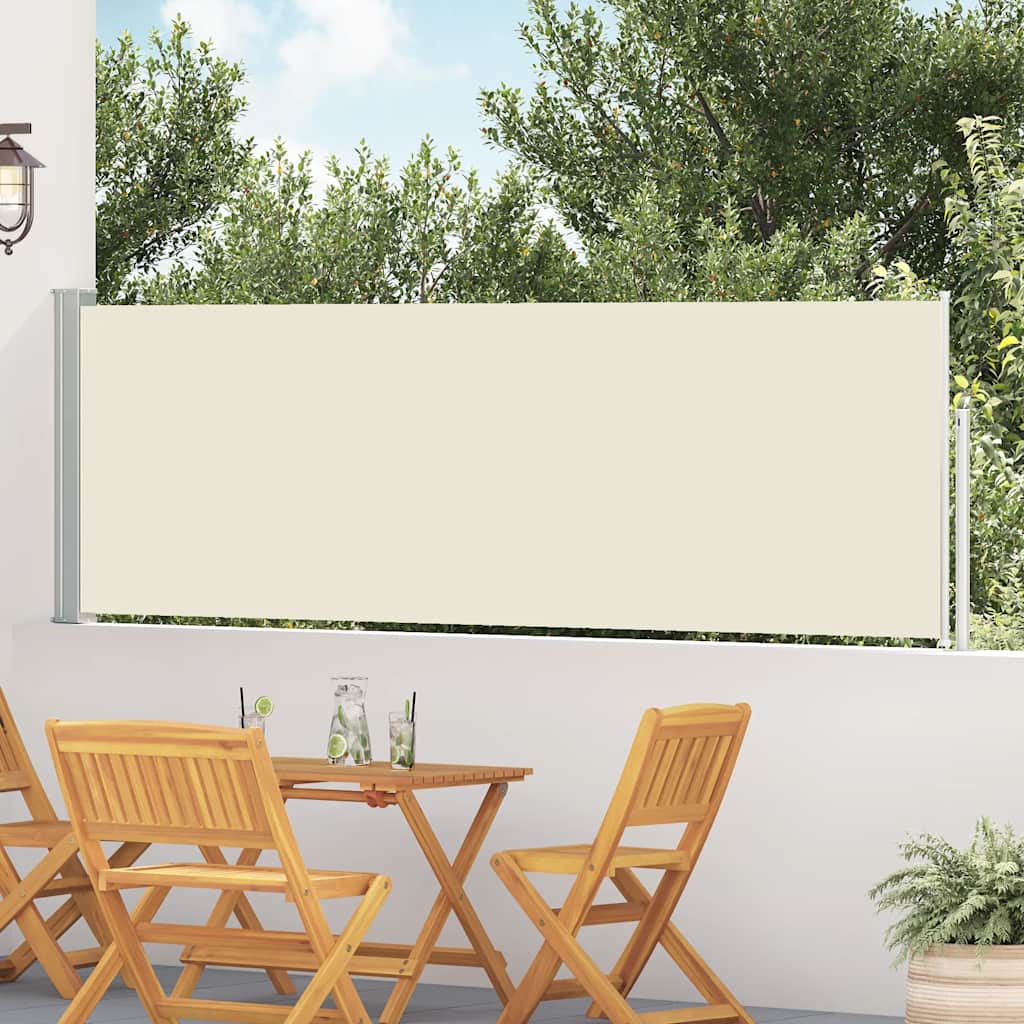 vidaXL Ausziehbare Seitenmarkise 100×500 cm Creme