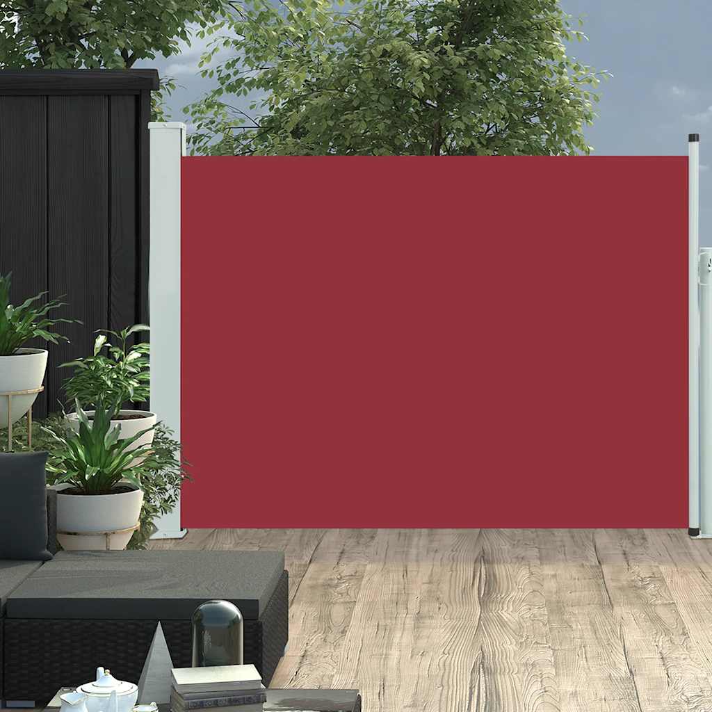 vida XL Ausziehbare Seitenmarkise 100×500 cm Rot
