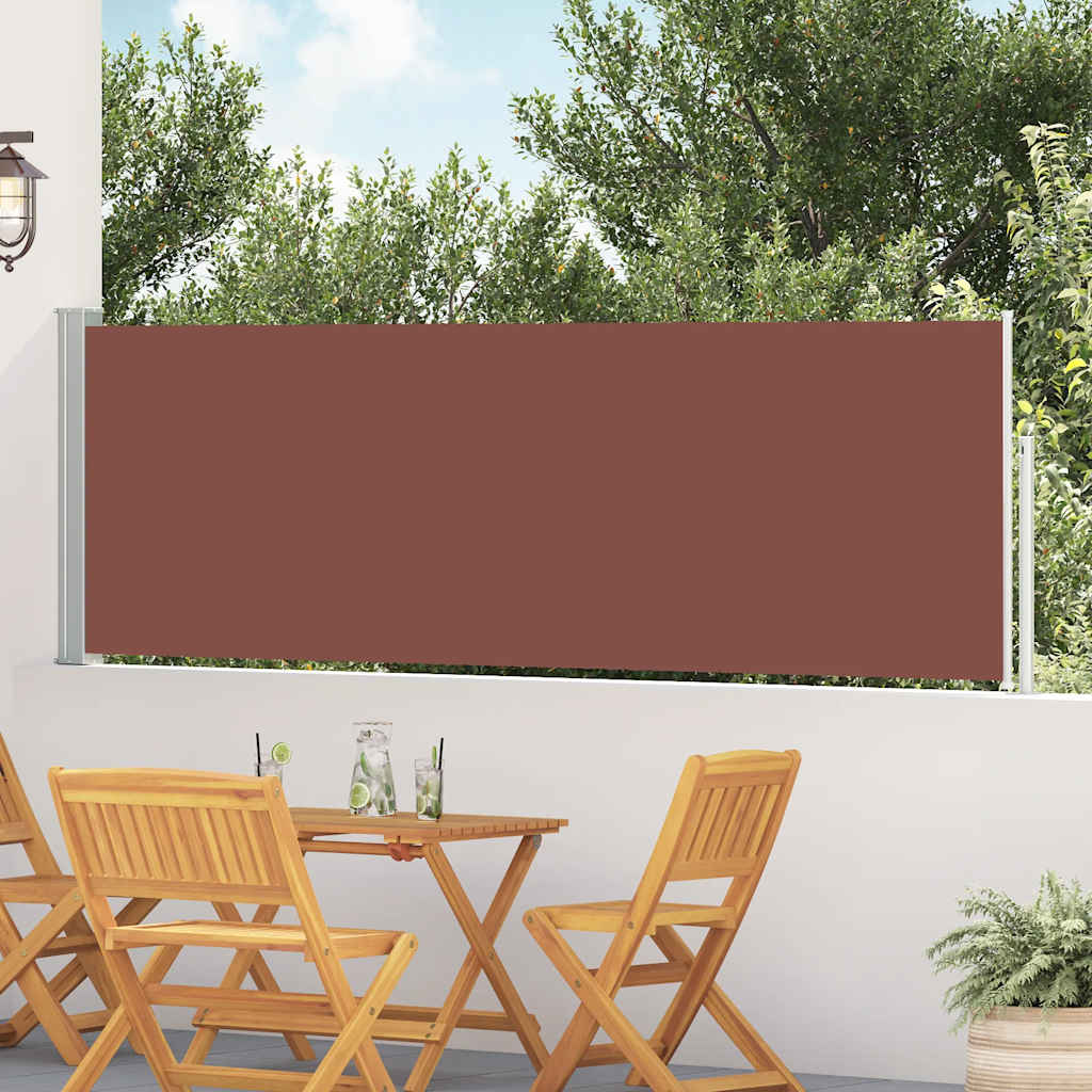 vidaXL Sisäänvedettävä terassin sivumarkiisi 100x500 cm ruskea