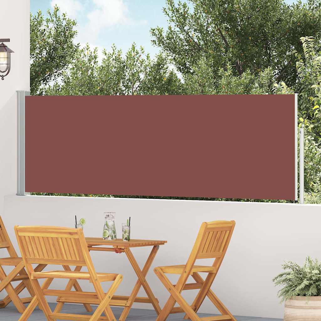 vidaXL Copertină laterală retractabilă de terasă, maro, 100 x 500 cm