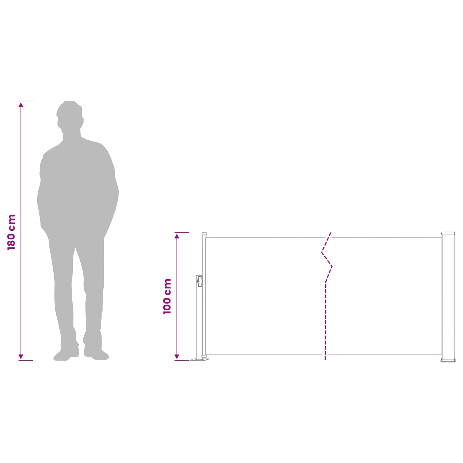 vidaXL Ausziehbare Seitenmarkise 100×514 cm Braun – Bild 14