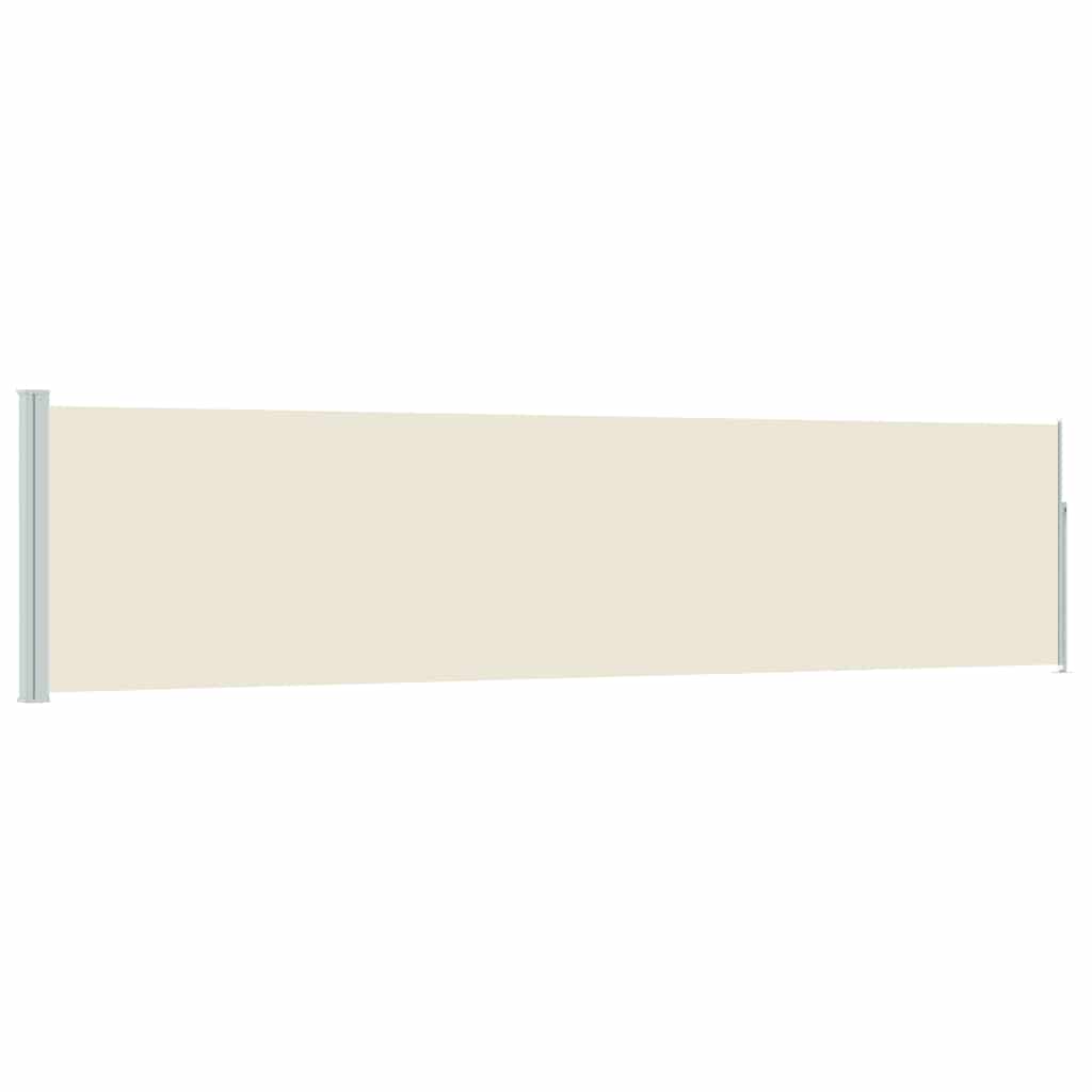vidaXL Zatahovací boční markýza/zástěna na terasu 117x514 cm krémová