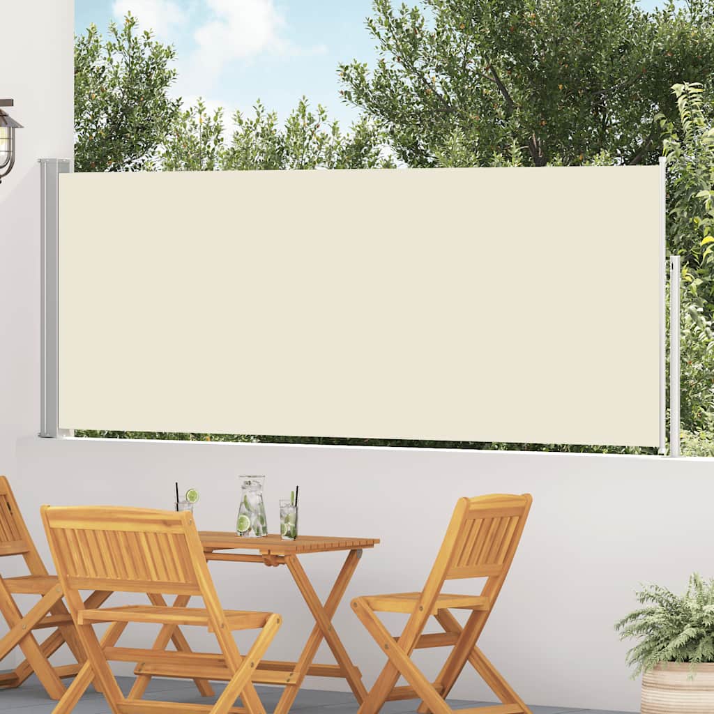 vidaXL Sisäänvedettävä terassin sivumarkiisi 120x500 cm kerma