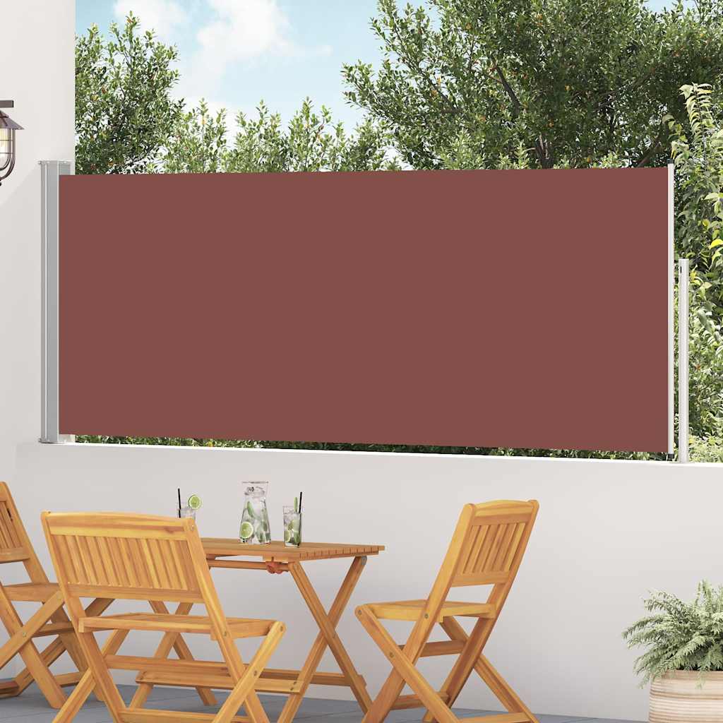 vidaXL Copertină laterală retractabilă de terasă, maro, 117x500 cm