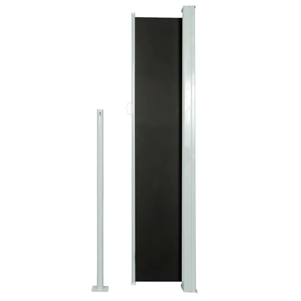 vidaXL fekete kihúzható oldalsó teraszi napellenző 140 x 500 cm