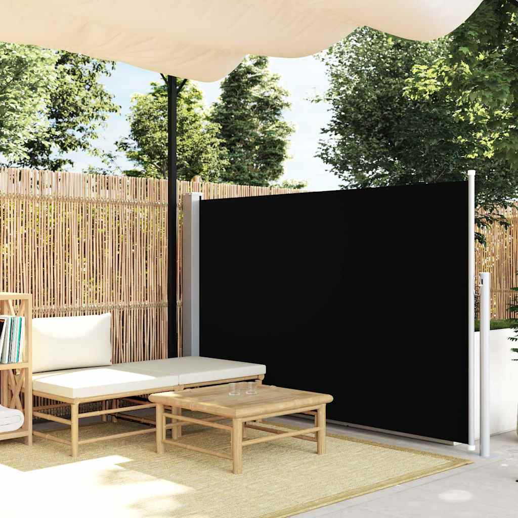 vidaXL Copertină laterală retractabilă de terasă, negru, 140x500 cm