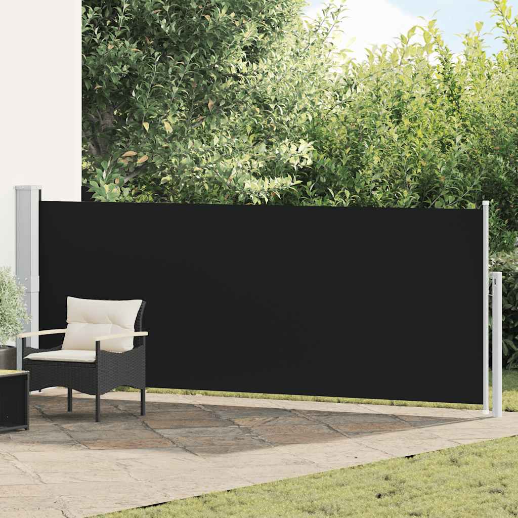 vidaXL Ausziehbare Seitenmarkise 140×500 cm Schwarz